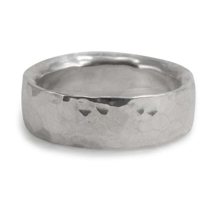 Handgjord bred silverring Återvunnet silver