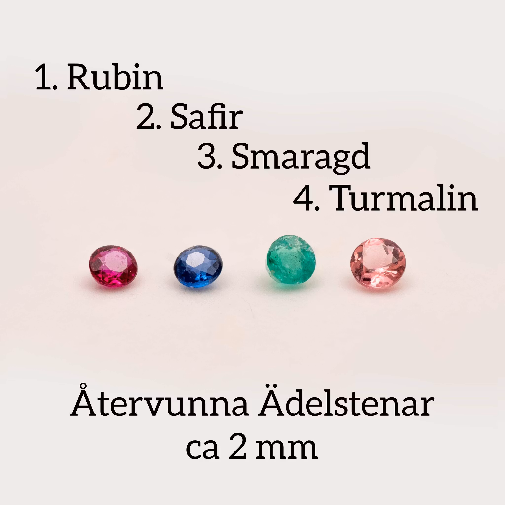 Mini Huggies med Återvunnen Ädelsten Silver