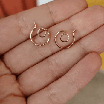 18k Ear Jacket Cirkel Liten - Örhänge i Återvunnet Guld