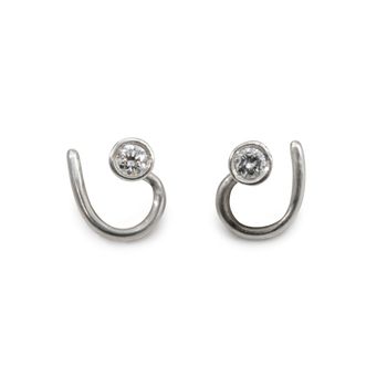 Diamant Mini Comfort Örhängen Återvunnet Silver