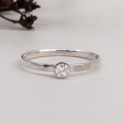 Greta - Diamantring Återvunnet Silver