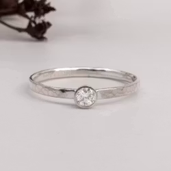 Greta - Diamantring Återvunnet Silver