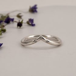 V-ring med Diamanter Återvunnet Silver