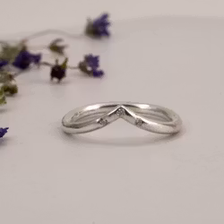 V-ring med Diamanter Återvunnet Silver