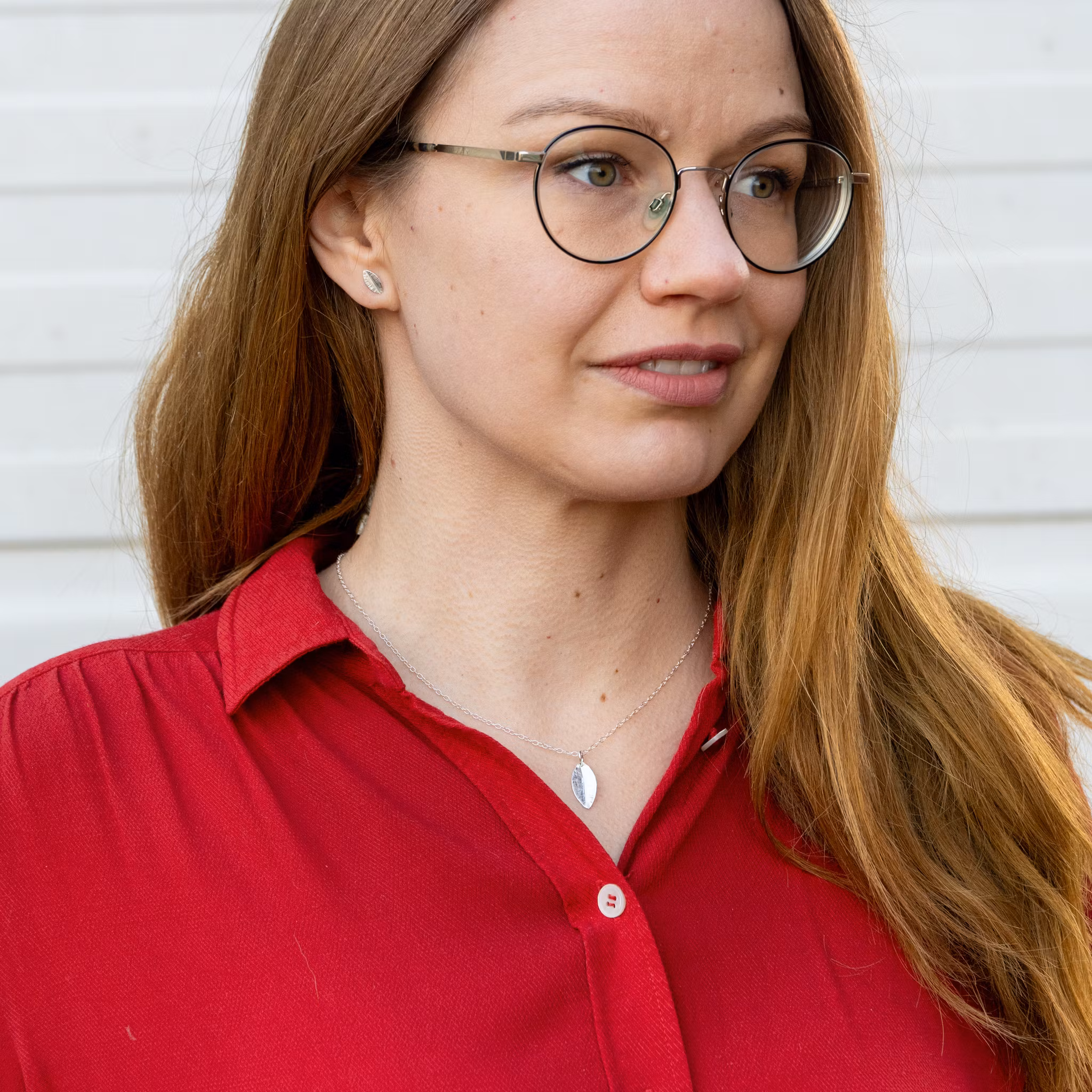 Löv Halsband Återvunnet Silver