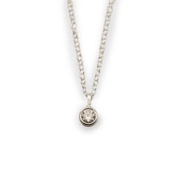 Moissanite Berlock - Halsband i Återvunnet Silver
