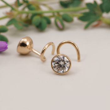 18K Moissanite Comfort Stora Örhängen Återvunnet Guld