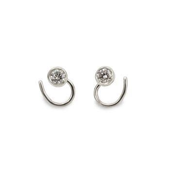 Diamant Comfort Små Örhängen Återvunnet Silver