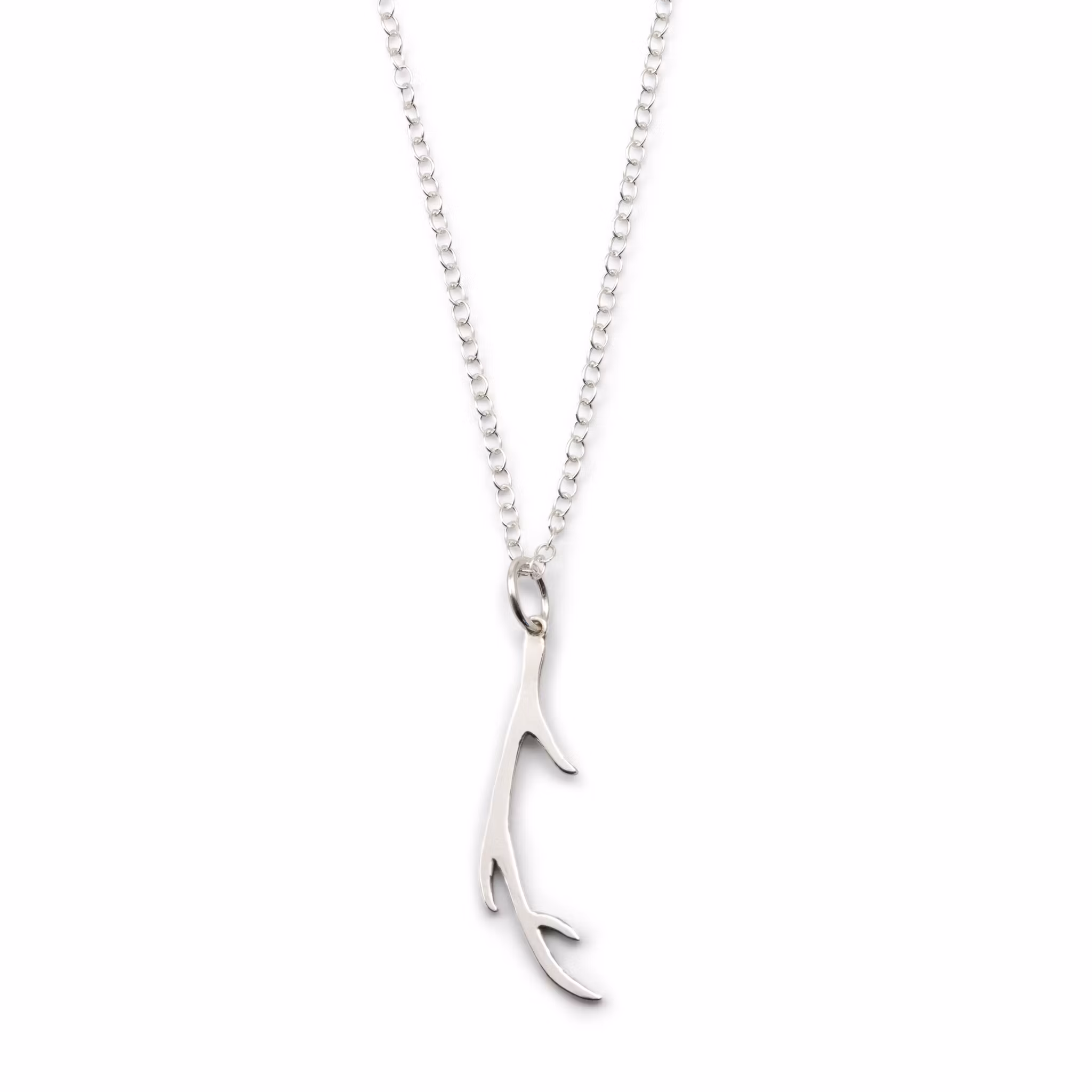 Horn – Långt Halsband i Återvunnet Silver