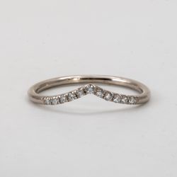 Vega 18K V-Ring Vigselring med diamanter Guld Chevron