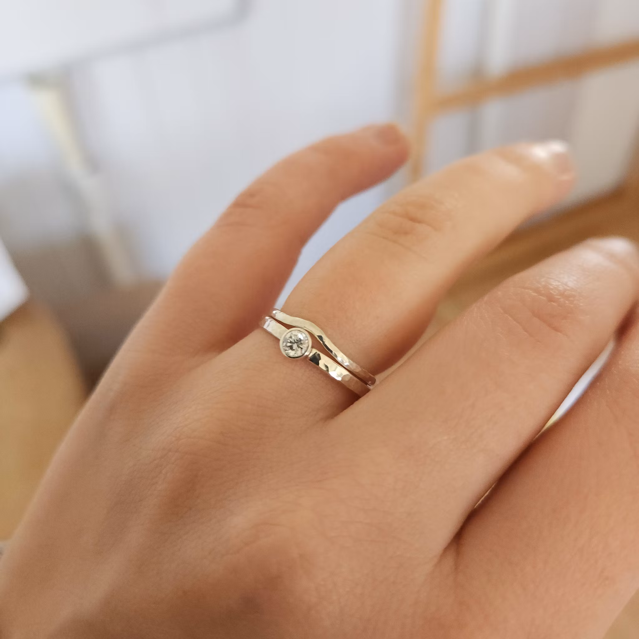 Greta - Diamantring Återvunnet Silver