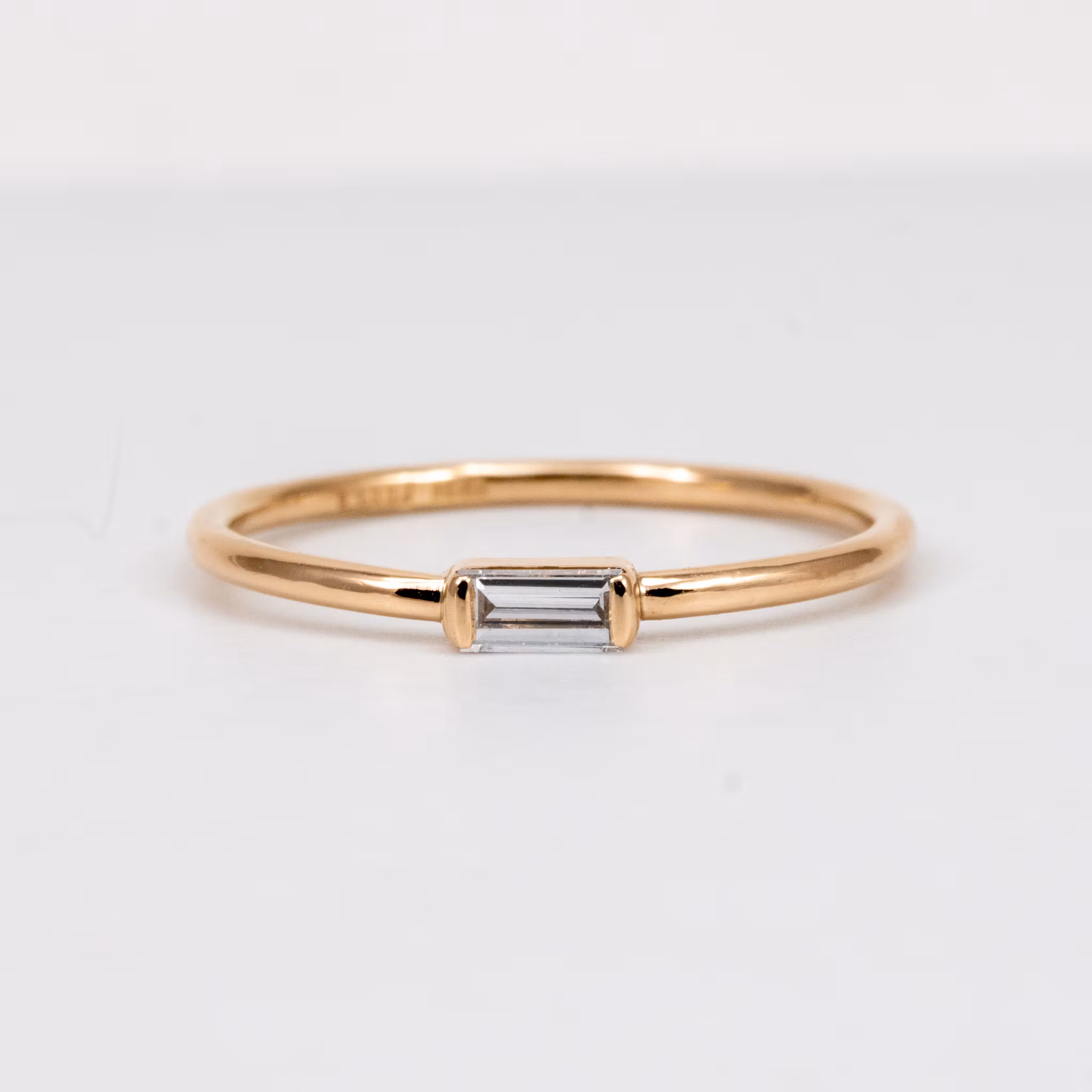 Baguette - Ring 18K Guld Labbodald Diamant