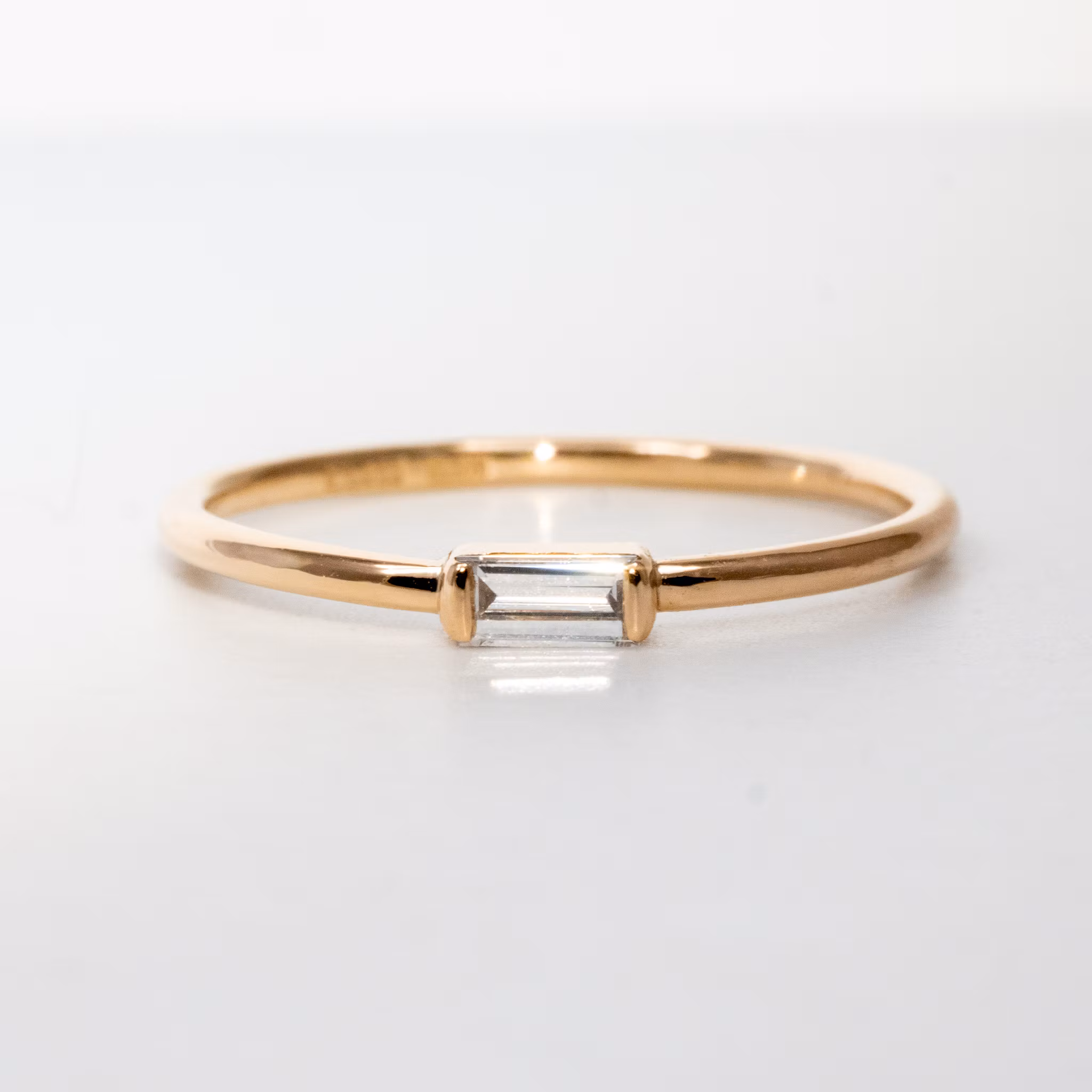 Baguette - Ring 18K Guld Labbodald Diamant