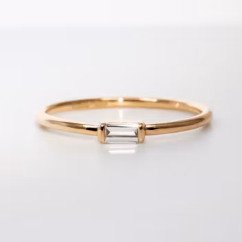 Baguette - Ring 18K Guld Labbodald Diamant