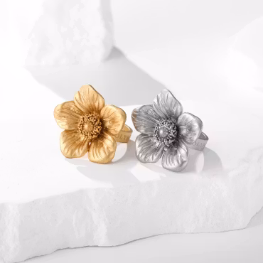 Steel Poppy Ring