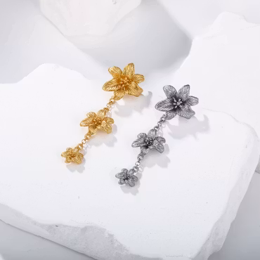Steel Lily Earring