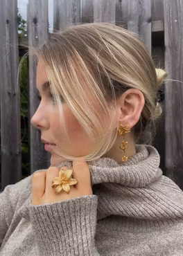 Steel Lily Earring