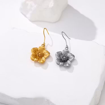 Steel Poppy Earring