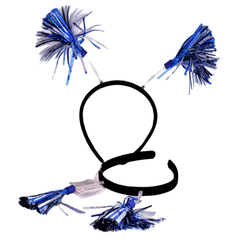 Diadem med pom poms - Blå