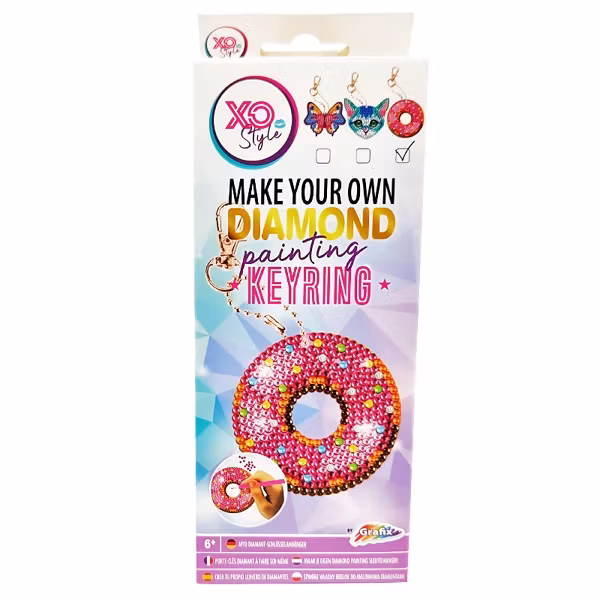 Gör din egna nyckelring - Diamantmålning Donut