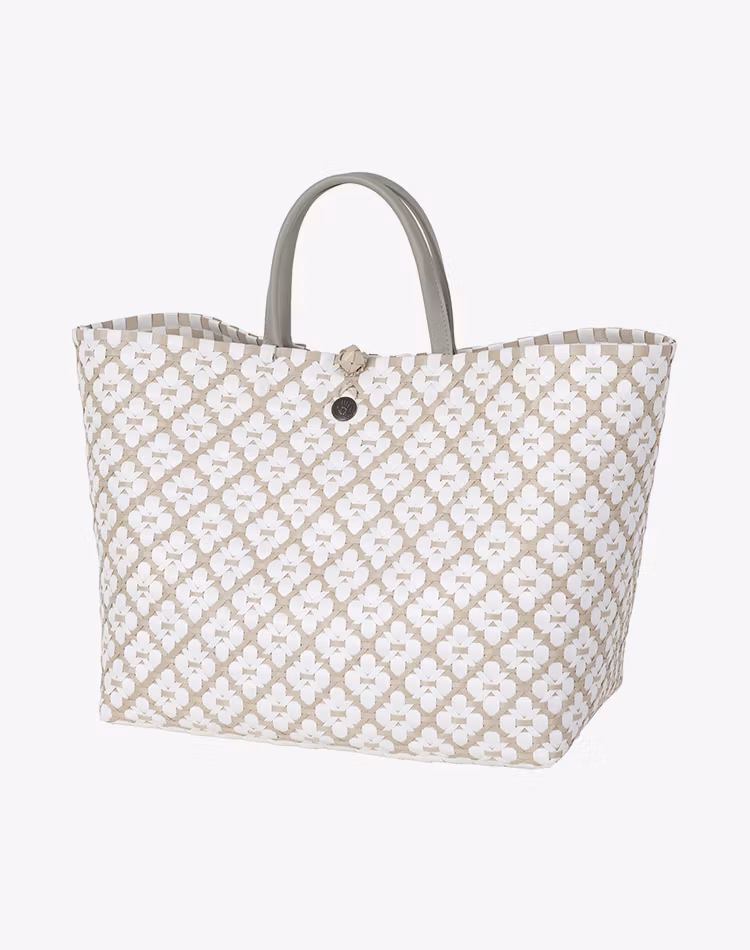 Handed By Motif Bag Shopper Ljusgrå  mönstrad L