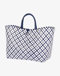 Handed By Motif Bag Shopper marinblå mönstrad L