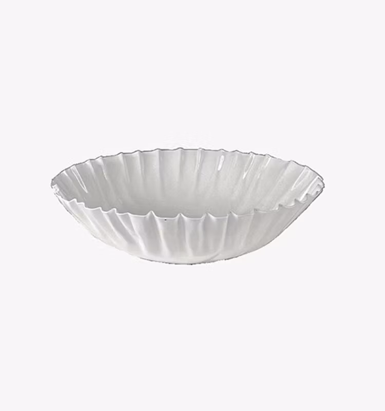 Skål plisse emalj shell L