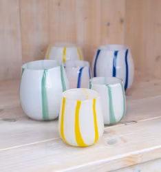 Stripe Lykta Vit / Gul - S
