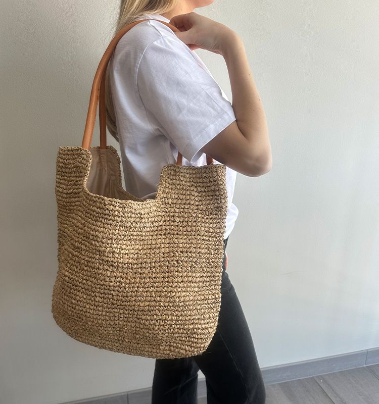 Pintare raffia väska natur