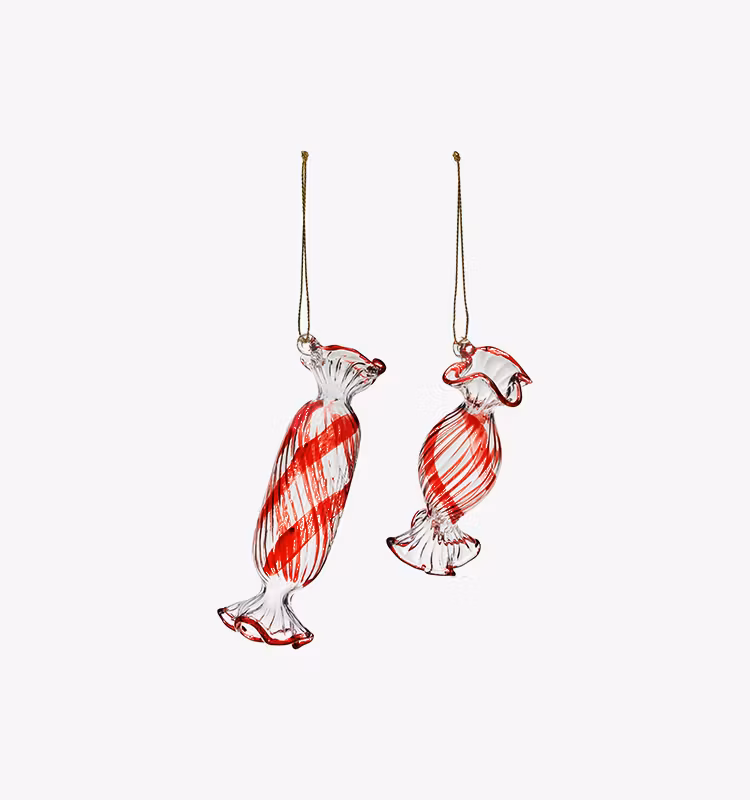 Candy Julhänge  Mix 2-set Klar/Röd