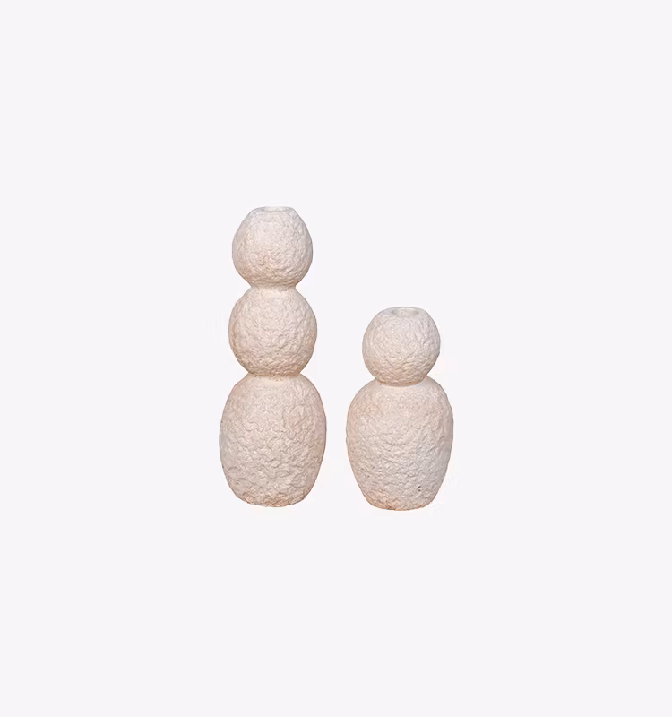 Ljushållare Natural cement 2 set Beige