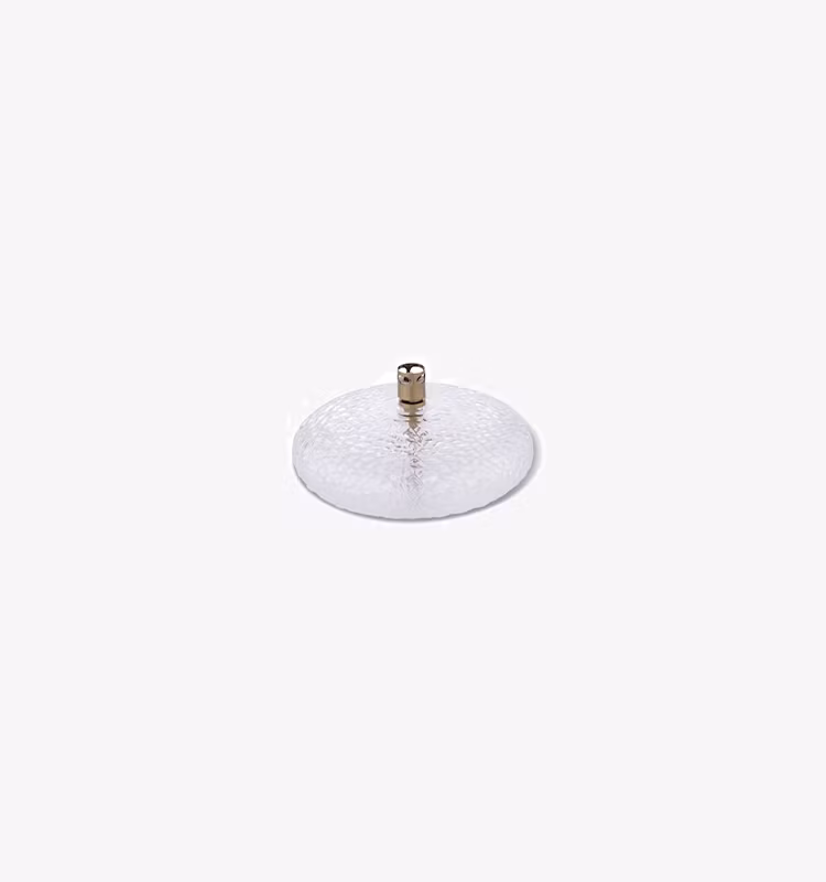 Oljelampa Rund Hamrat glas Brass 14cm