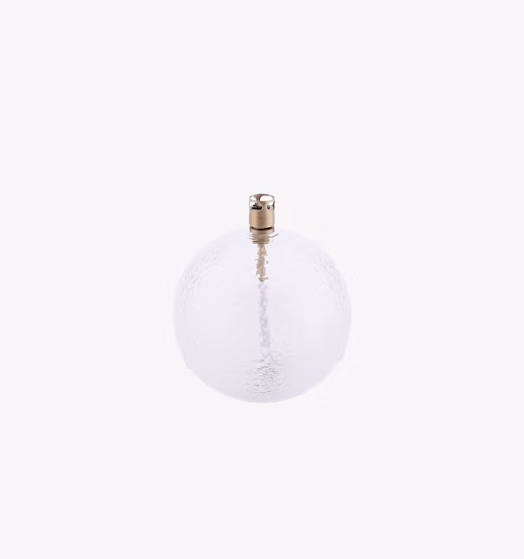 Oljelampa Rund Hamrat glas Brass  11cm