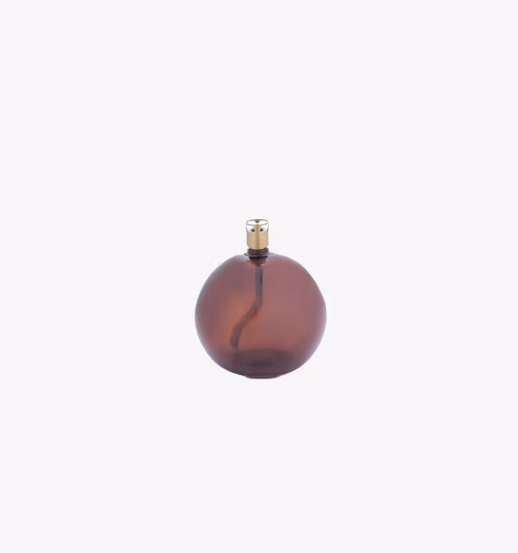 Oljelampa Rund Cognac Brass 9cm