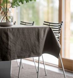 Bånnsträck duk hampa, khaki 135x250cm