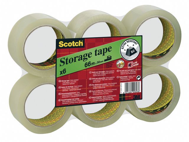 Packtejp Scotch 50mm x 66meter transp PP 6st