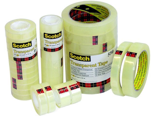 Kontorstejp SCOTCH 550 PP 66mx15mm 10st (butikshållare)