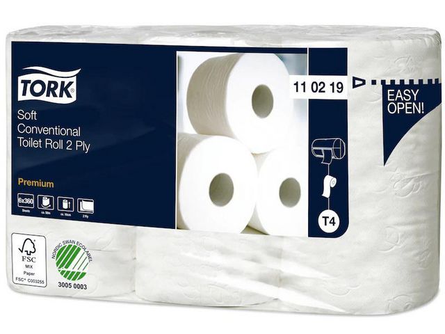 Toalettpapper TORK Pre T4 2-lag vit 42st 50meter