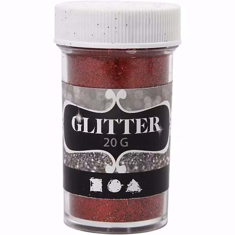 Glitter rött 20 gr