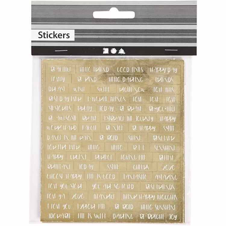 Stickers, 10x11,5 cm, guld, 4st.