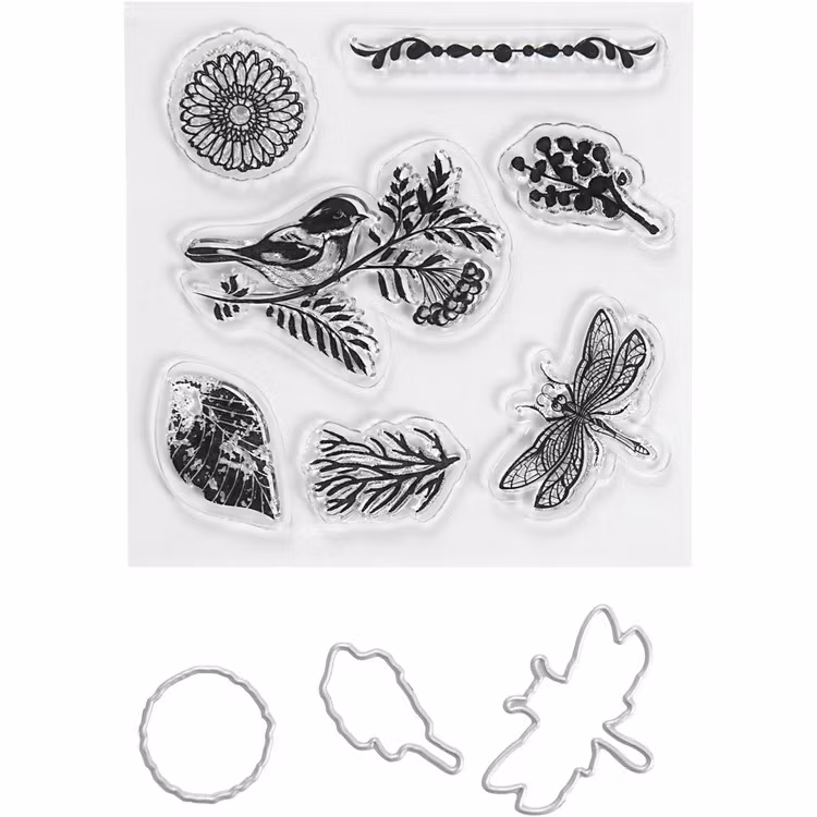Stämplar och skärschabloner, stl. 4-6,5 cm, blommor, 1förp.