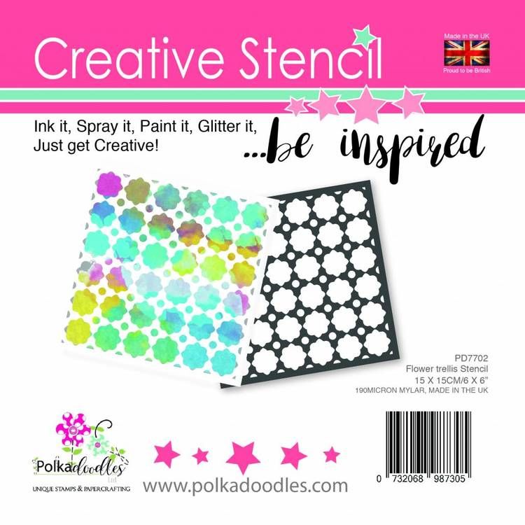 Polkadoodles Flower Trellis 6x6 Inch Stencil