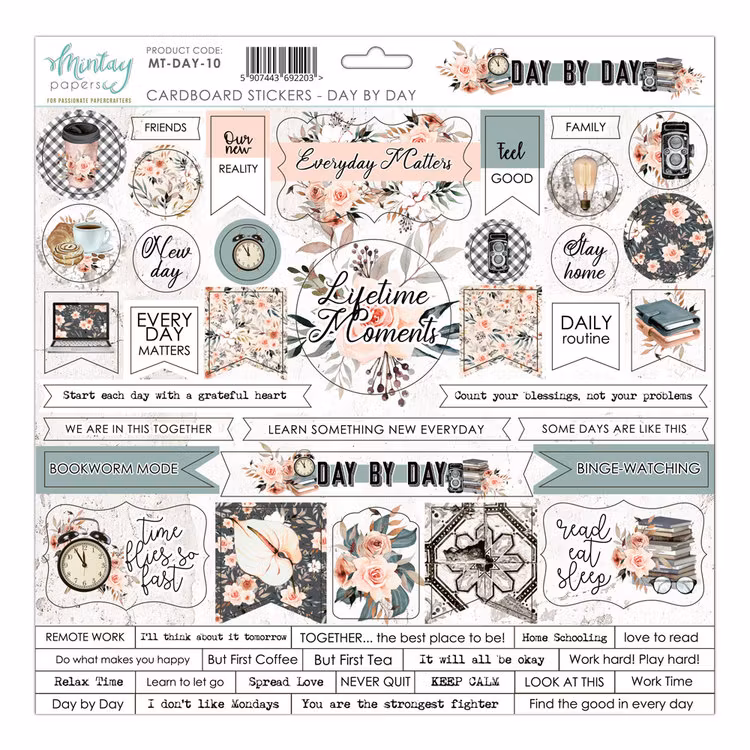 Day by day Chipboard stickers