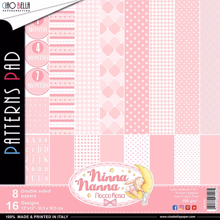 Ninn nanna girl basic 12x12 papperspad