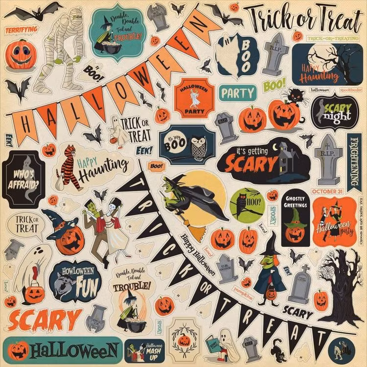 Happy Halloween Cardstock Stickers 12*12"