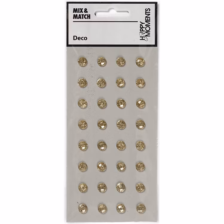 Rhinestones guld 8mm
