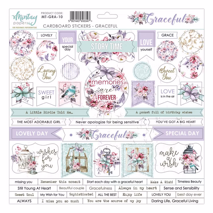 Graceful Chipboard stickers 12x12