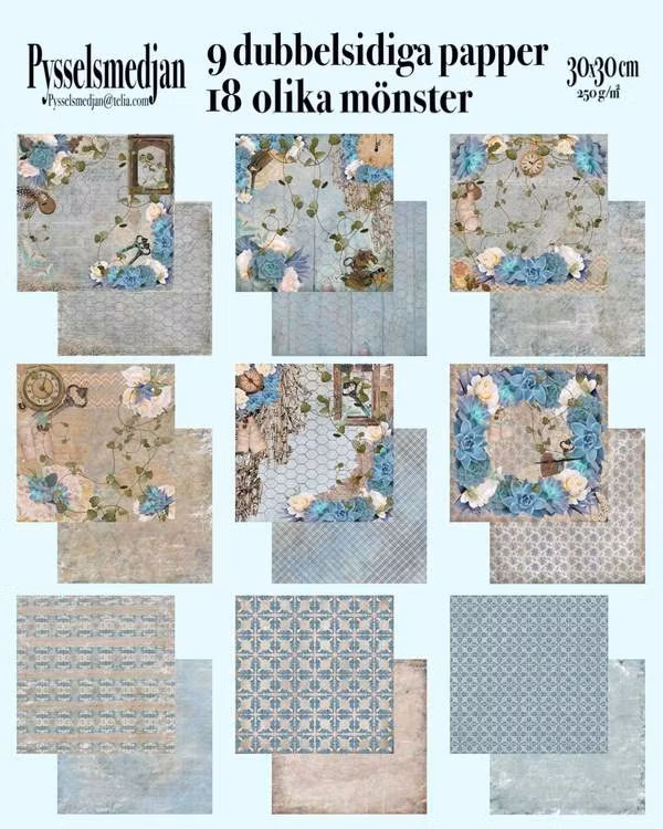Blå Sukulent 12*12
