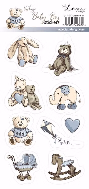 Vintage baby boy stickers
