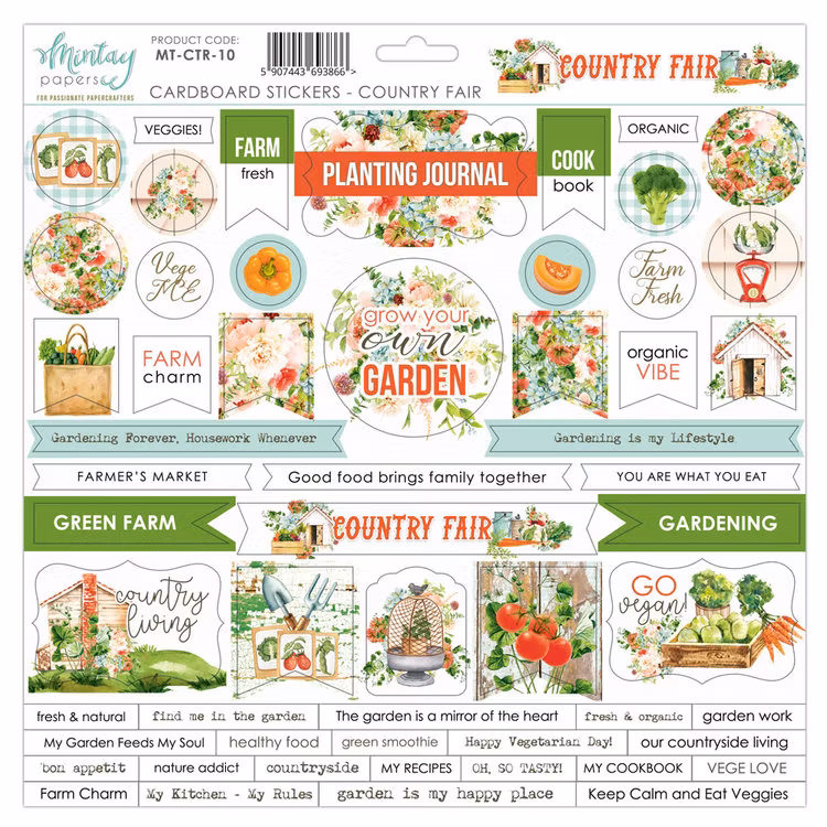 Chipboard stickers Country Fair